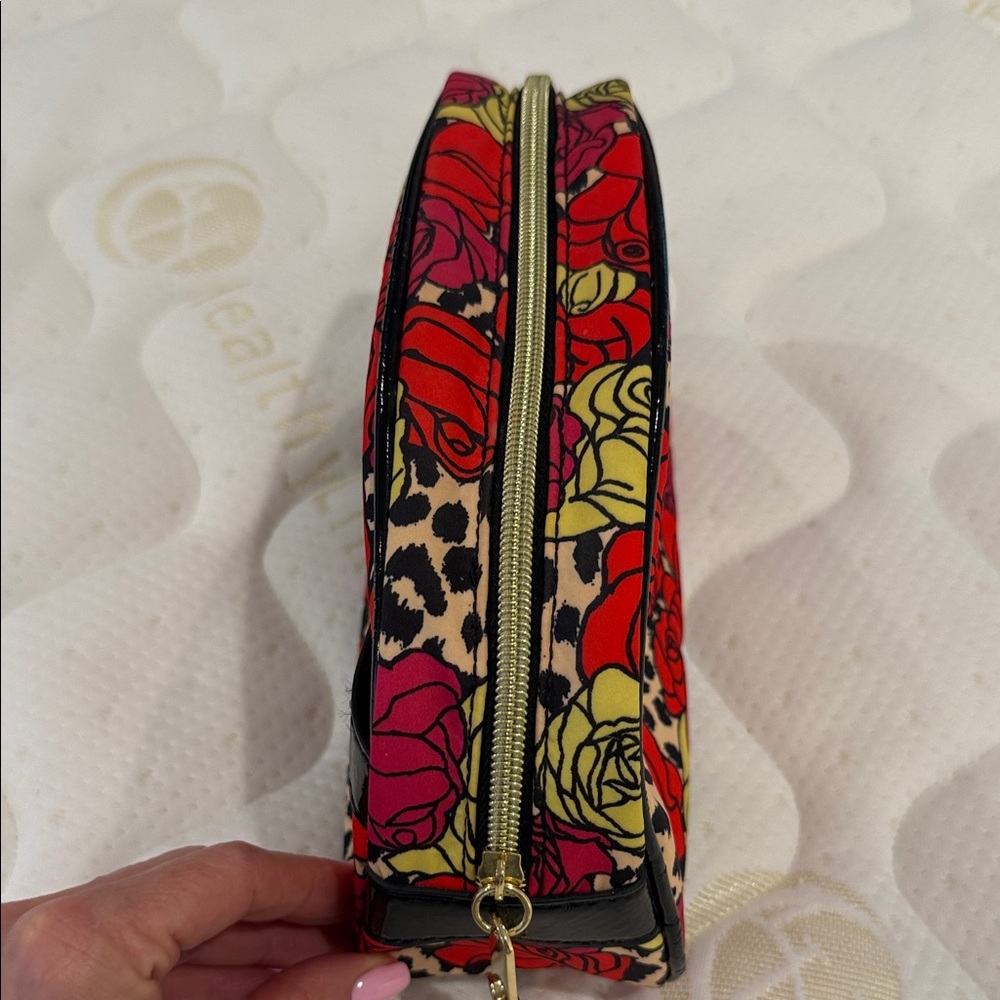 Betsey Johnson Floral and Leopard Cosmetic Bag - Picture 3 of 6